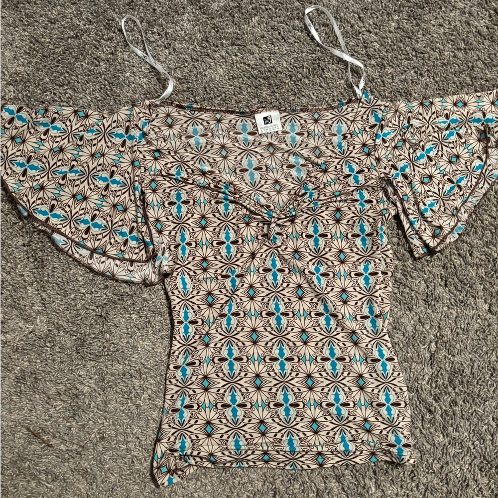 Bohemian Blue Patterned Women's Top